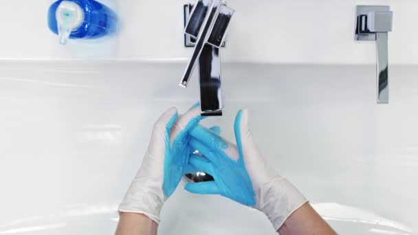 Vídeo Tempo Real Lavar Mãos Guia Com Tinta Tiro Com — Vídeo de Stock