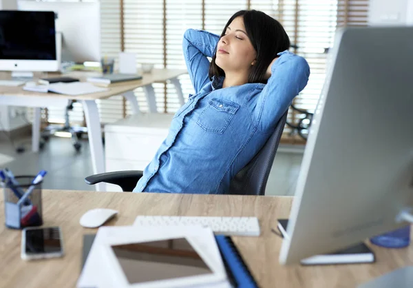 Woman Having Short Break Relax — Stock Photo, Image