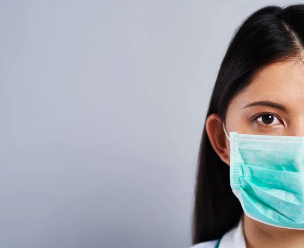 Half Face Asian Female Doctor — Stock Photo, Image