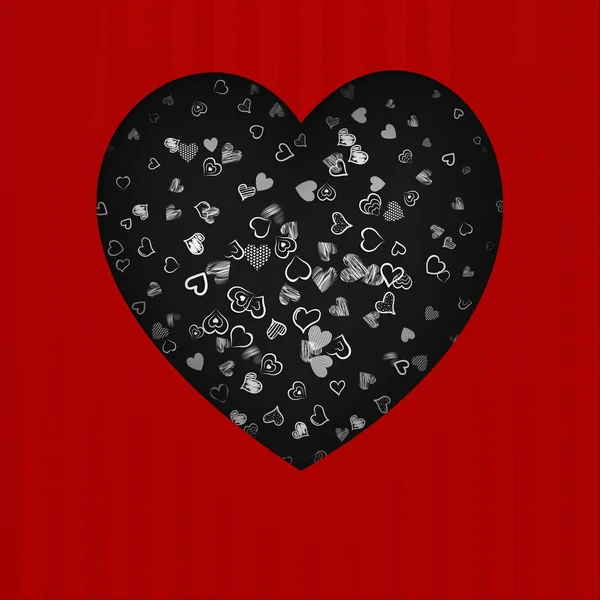 Rode Liefde Hart Frame Rode Achtergrond Met Witte Harten — Stockfoto