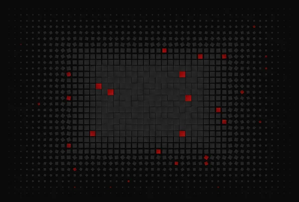 Geométrico Negro Patrón Cuadrado Rojo Sobre Fondo Negro — Foto de Stock