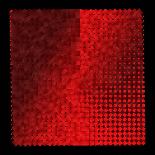 具有变量大小和角度的正方形的红色螺旋形 — 图库照片