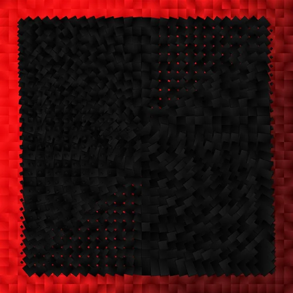 Czarny Czerwony Kolorowy Złota Spirala Kwadratów Zmiennych Rozmiarach Kątach — Zdjęcie stockowe