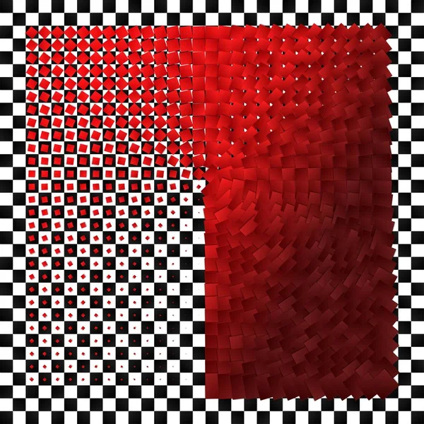 Schwarz Rot Bunt Gold Spirale Aus Quadraten Mit Variablen Größen — Stockfoto