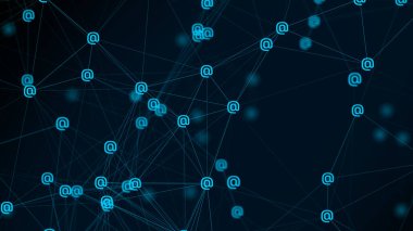 Mavi ile S arasındaki çizgilere bağlı köpek işaretlerinden modern arkaplan