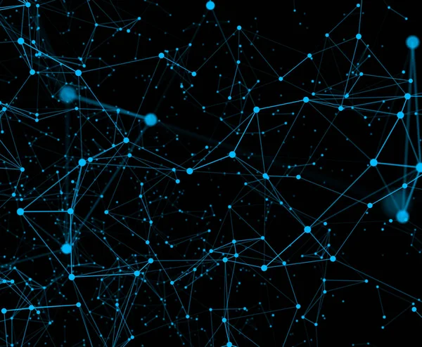 青い色の線で結ばれた点の現代的な背景 — ストック写真
