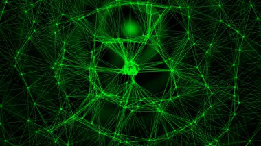 Noktaların modern arkaplanı yeşil renk esprisiyle bağlanmış.