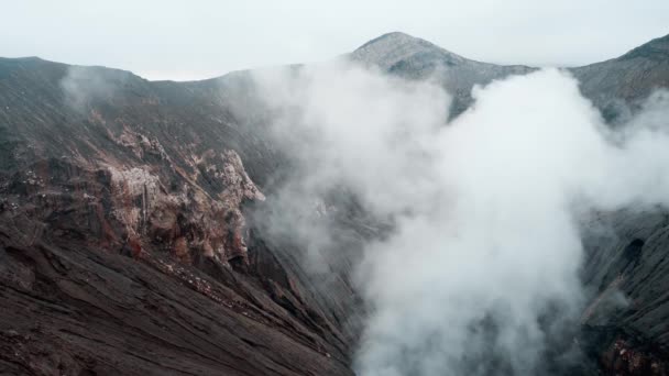 Vidéo Cratère Volcan Actif Bromo Sur Île Java Indonésie — Video