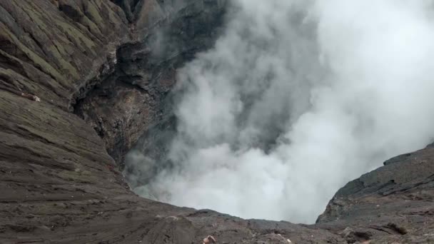 Video Kouřícího Aktivního Kráteru Sopky Bromo Ostrově Jáva Indonésii — Stock video