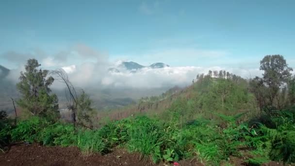 Vidéo Volcan Haut Avec Nuages Sur Île Java Indonésie — Video