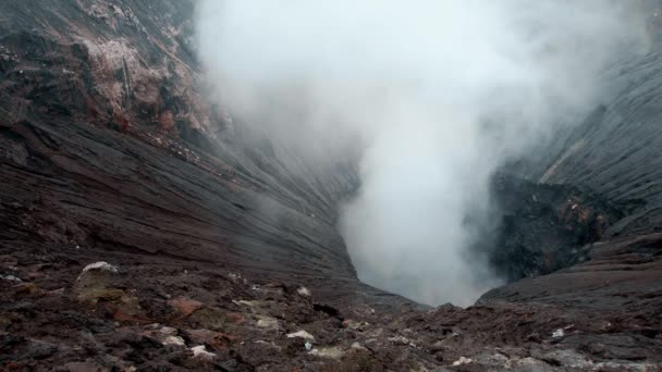 Vidéo Cratère Volcan Actif Bromo Sur Île Java Indonésie — Video