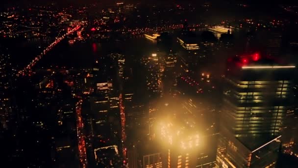 Vista aerea di notte New York — Video Stock