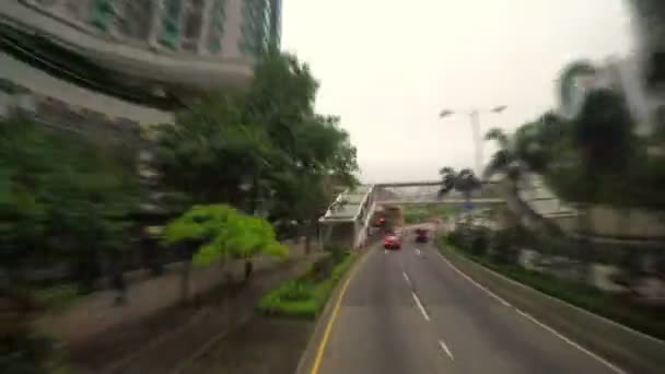 Schnelle Fahrt durch die Straßen von Hongkong-Stadt — Stockvideo