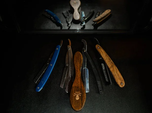 Set of vintage barber shop tools