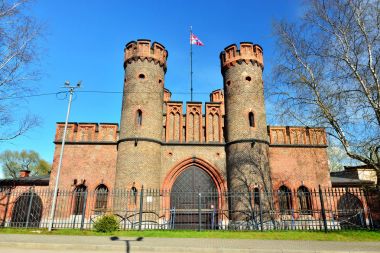 Friedrichsburg Gate - Alman Königsberg kalede. Kaliningrad, eskiden Koenigsberg, Rusya Federasyonu