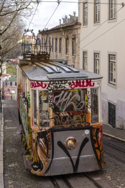Lizbon tramvay. Portekiz.