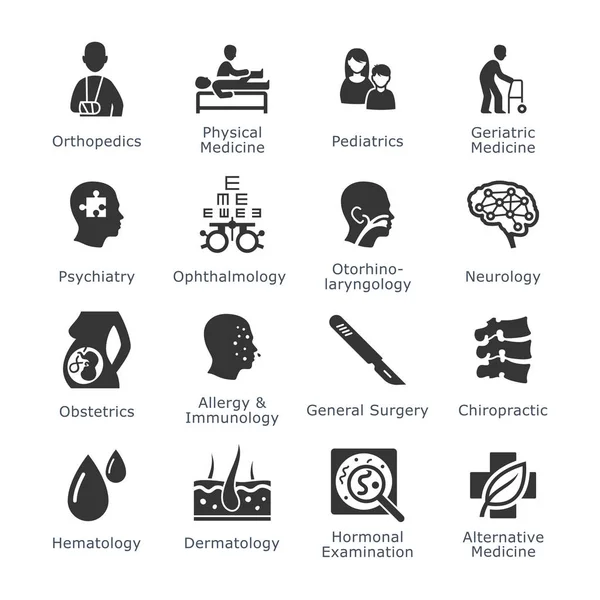 Symbole medizinischer Spezialitäten - Set 1 — Stockvektor