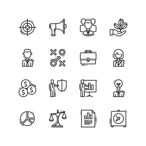 Business Line Icons Set Set Business Icons Great Presentations Web — Stock Vector