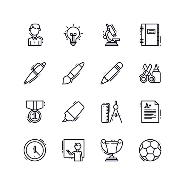 Education Line Icons Set Set Education Icons Great Presentations Web — Stock Vector