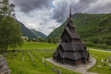 23 Temmuz 2015: Çıta kilise, Borgund Laerdal, Norveç