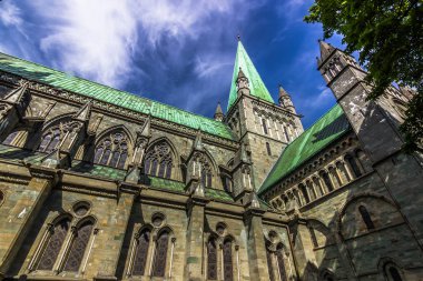 28 Temmuz 2015: Cephe Nidaros Katedrali Trondheim, ne de