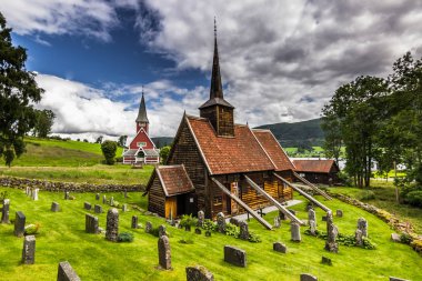 25 Temmuz 2015: Rodven Panoraması savmak Kilisesi, Norveç