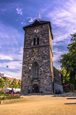 28 Temmuz 2015: Trondheim, Norveç eski taş kilisede