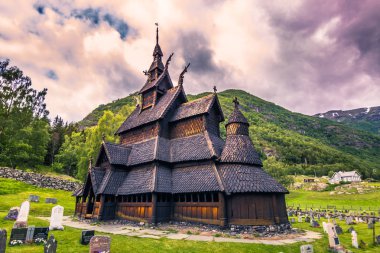 23 Temmuz 2015: Çıta kilise, Borgund Laerdal, Norveç
