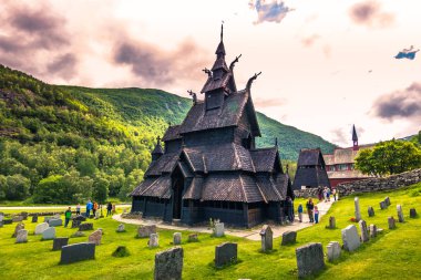 23 Temmuz 2015: Çıta kilise, Borgund Laerdal, Norveç
