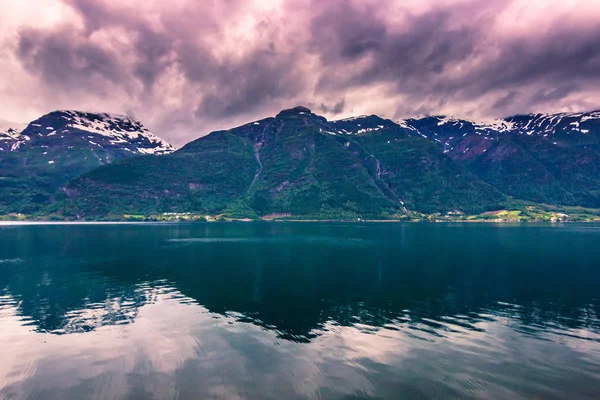 Temmuz 2015 Hardanger Fiyort Norveç Panoraması — Stok fotoğraf