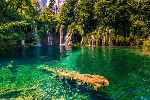 21 juli 2016: Serenity Plitvice Lakes National Park, Kroatien — Stockfoto