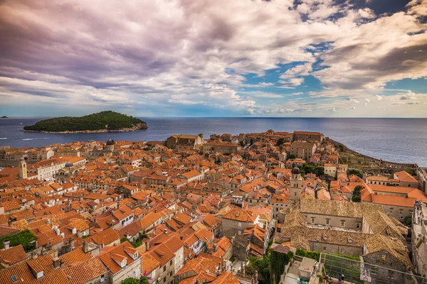 July 2016 Panorama Dubrovnik Seen Ancient City Walls — Stock Photo, Image