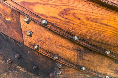04 Aralık 2016: Roskilde gemi Müzesi bir Viking gemisiyle Ahşap dokusu