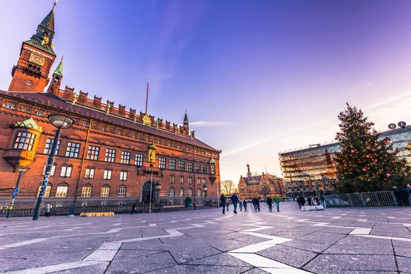 02 dicembre 2016: Cielo sopra la Piazza del Municipio a Copenaghen — Foto Stock