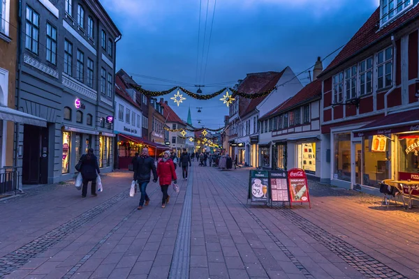 03 Aralık 2016: Akşam saatlerinde kent Helsingor, Danimarka