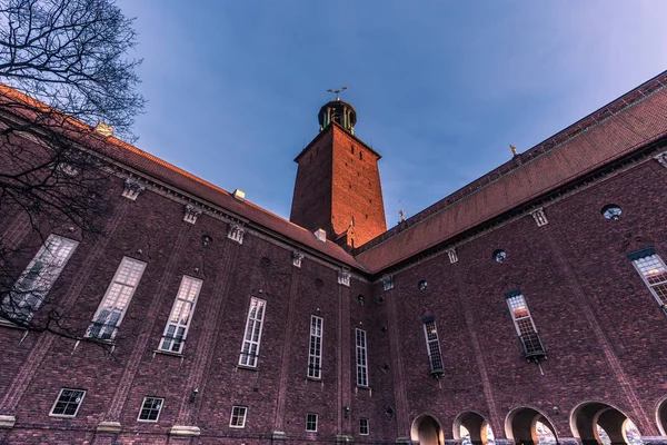 21 Ocak 2017: Stockholm, İsveç'in belediye binasının ayrıntı