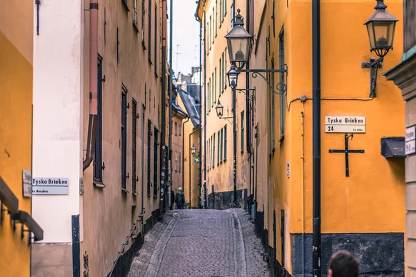 Январь 21, 2017: Улицы старого города Стокгольм, Швеция — стоковое фото