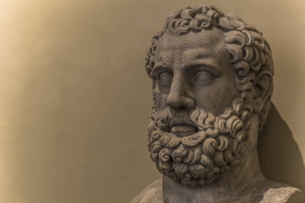 May 30, 2016: Statue of a bearded man in the Vatican Museum, Vat