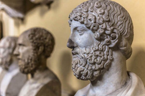 May 30, 2016: Bust of a bearded man in the Vatican Museum, Vatic