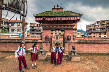 18 Ağustos 2014 - çocuk Bhaktapur, Nepal