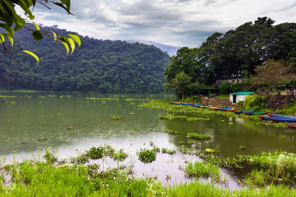 2014 년 8 월 20 일-네팔 포카라의 페와 호수 — 스톡 사진