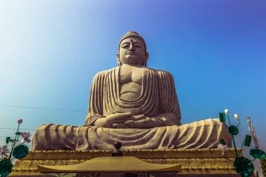 30 Ekim 2014: Büyük Buda heykeli Bodhgaya, Hindistan