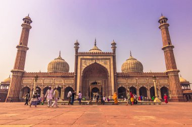 28 Ekim 2014: Ön görünüm Jama Mescidi Camii Yeni Delhi