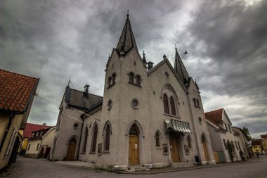 Visby, Gotland - 15 Mayıs 2015: Tiyatro binası, Visby Gotland, İsveç