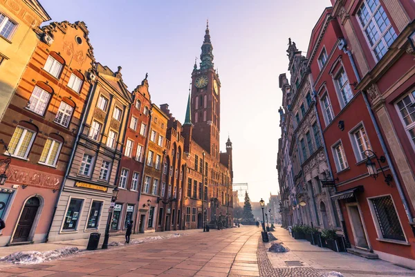 28 januari 2017: Lång lane i Gdansk, Polen — Stockfoto