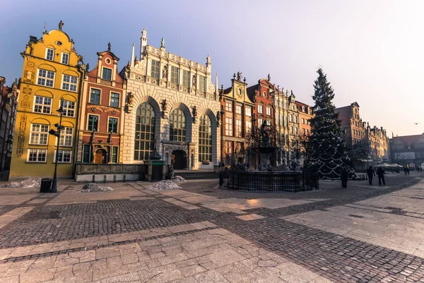 28 de janeiro de 2017: Long Market Square de Gdansk, Polônia — Fotografia de Stock
