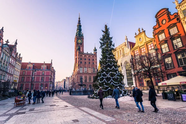 28 de enero de 2017: Long Market Square de Gdansk, Polonia — Foto de Stock