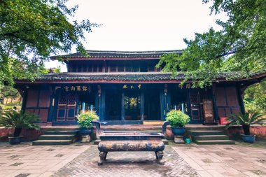 Chengdu, Çin - 08 Ağustos 2014: Yeşil Ram Tapınağı Chengdu, Çin