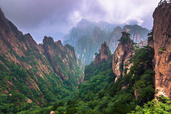 Huangshan, China - July 29, 2014: Landscape of the Yellow Mountains