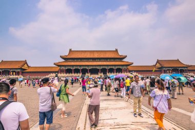 Zhujiajiao, Çin - 26 Temmuz 2014: Taoist tapınakta Zhujiajiao Köyü